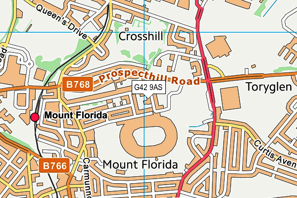 G42 9AS map - OS VectorMap District (Ordnance Survey)