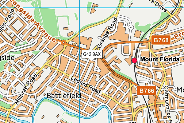 G42 9AX map - OS VectorMap District (Ordnance Survey)