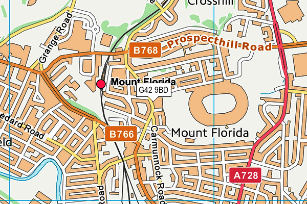 G42 9BD map - OS VectorMap District (Ordnance Survey)