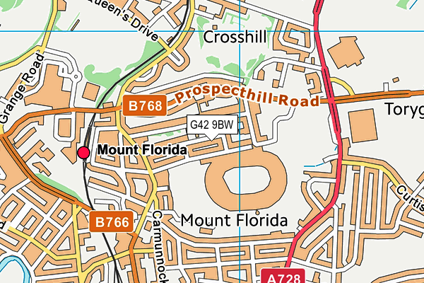 G42 9BW map - OS VectorMap District (Ordnance Survey)