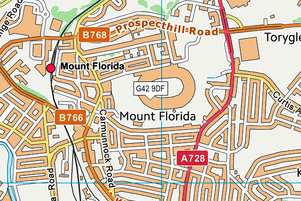 G42 9DF map - OS VectorMap District (Ordnance Survey)