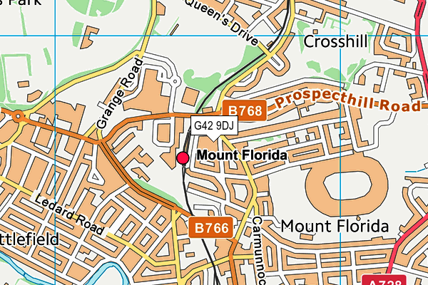 G42 9DJ map - OS VectorMap District (Ordnance Survey)