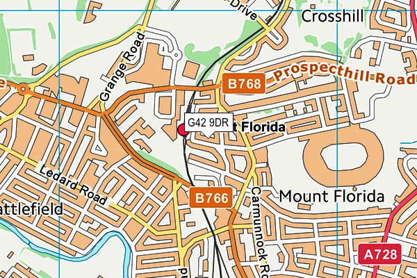 G42 9DR map - OS VectorMap District (Ordnance Survey)