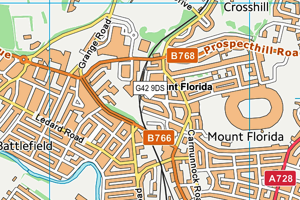 G42 9DS map - OS VectorMap District (Ordnance Survey)