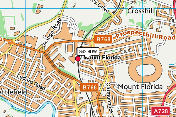 G42 9DW map - OS VectorMap District (Ordnance Survey)