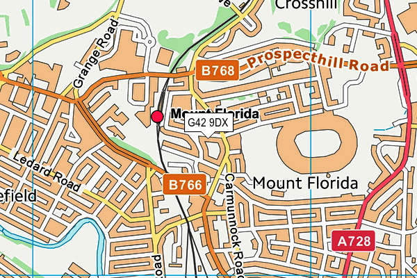 G42 9DX map - OS VectorMap District (Ordnance Survey)