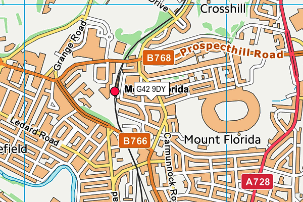 G42 9DY map - OS VectorMap District (Ordnance Survey)