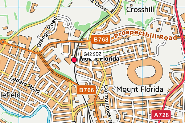 G42 9DZ map - OS VectorMap District (Ordnance Survey)