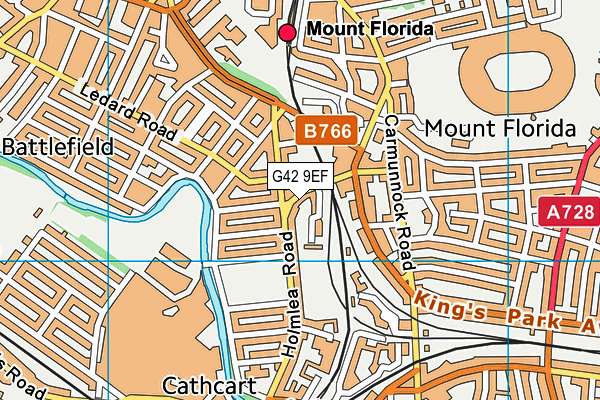 G42 9EF map - OS VectorMap District (Ordnance Survey)