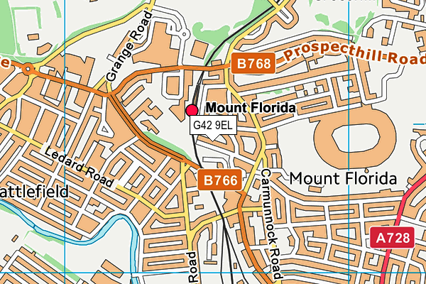 G42 9EL map - OS VectorMap District (Ordnance Survey)