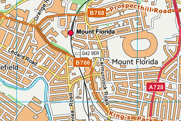 G42 9ER map - OS VectorMap District (Ordnance Survey)