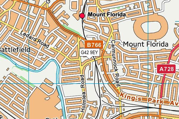 G42 9EY map - OS VectorMap District (Ordnance Survey)