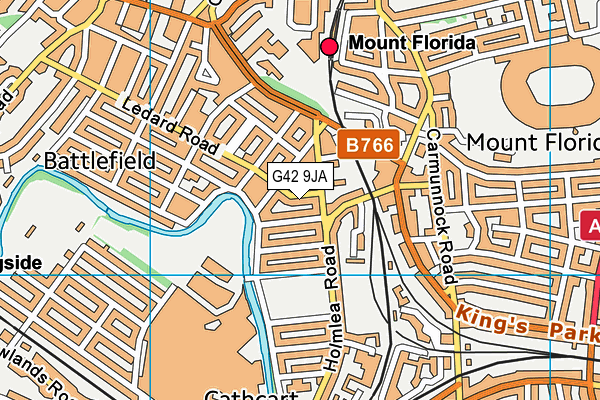 G42 9JA map - OS VectorMap District (Ordnance Survey)