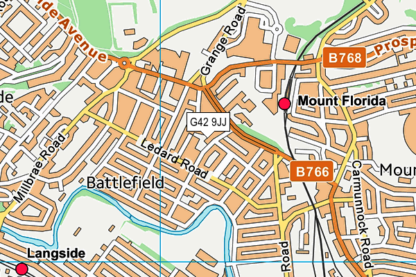 G42 9JJ map - OS VectorMap District (Ordnance Survey)