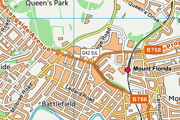 G42 9JL map - OS VectorMap District (Ordnance Survey)