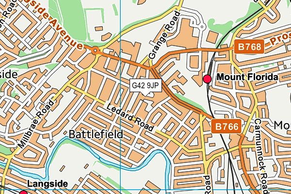 G42 9JP map - OS VectorMap District (Ordnance Survey)