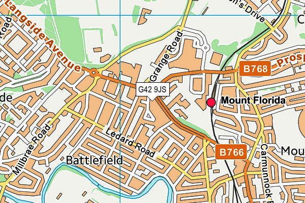 G42 9JS map - OS VectorMap District (Ordnance Survey)