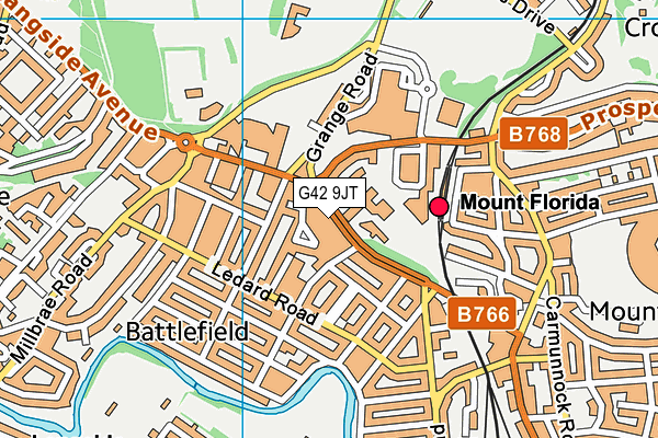 G42 9JT map - OS VectorMap District (Ordnance Survey)