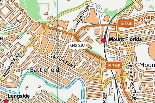 G42 9JU map - OS VectorMap District (Ordnance Survey)
