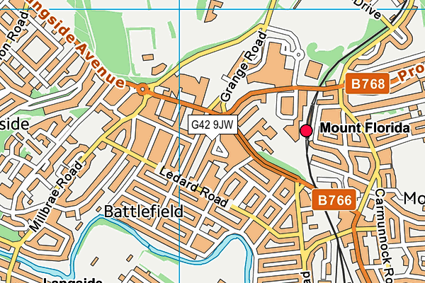 G42 9JW map - OS VectorMap District (Ordnance Survey)