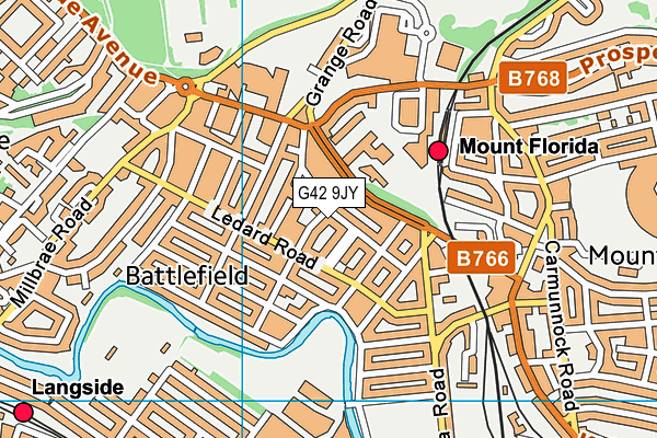 G42 9JY map - OS VectorMap District (Ordnance Survey)