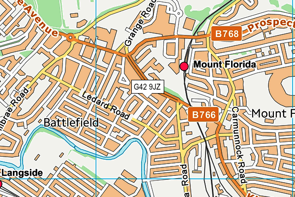 G42 9JZ map - OS VectorMap District (Ordnance Survey)