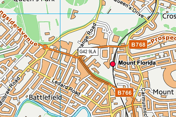 G42 9LA map - OS VectorMap District (Ordnance Survey)
