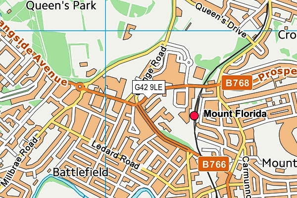 G42 9LE map - OS VectorMap District (Ordnance Survey)