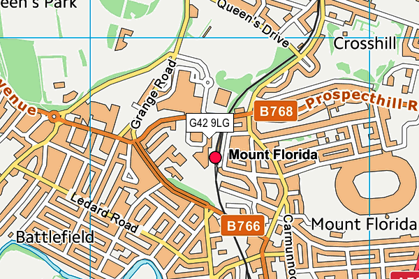 G42 9LG map - OS VectorMap District (Ordnance Survey)