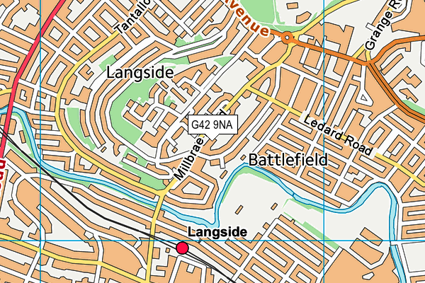 G42 9NA map - OS VectorMap District (Ordnance Survey)