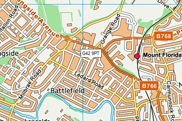 G42 9PT map - OS VectorMap District (Ordnance Survey)