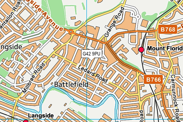 G42 9PU map - OS VectorMap District (Ordnance Survey)