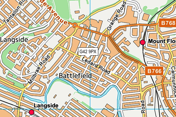 G42 9PX map - OS VectorMap District (Ordnance Survey)