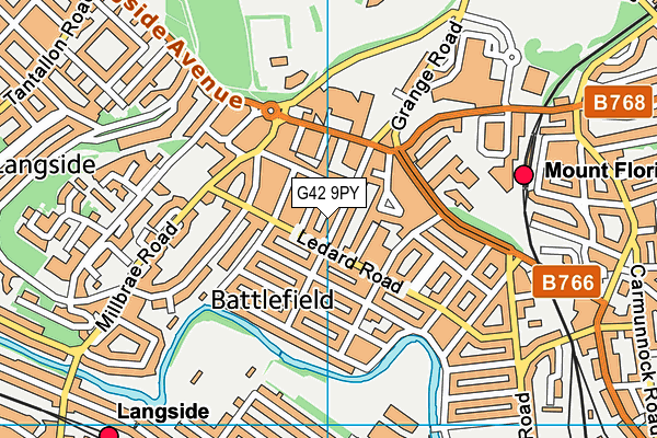 G42 9PY map - OS VectorMap District (Ordnance Survey)