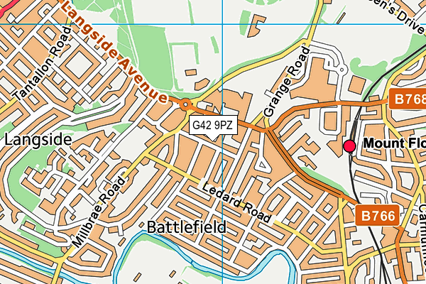 G42 9PZ map - OS VectorMap District (Ordnance Survey)