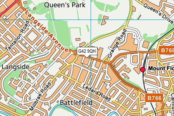 G42 9QH map - OS VectorMap District (Ordnance Survey)