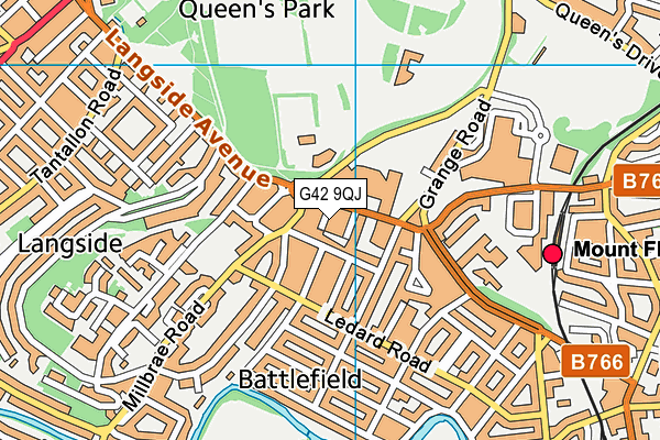 G42 9QJ map - OS VectorMap District (Ordnance Survey)