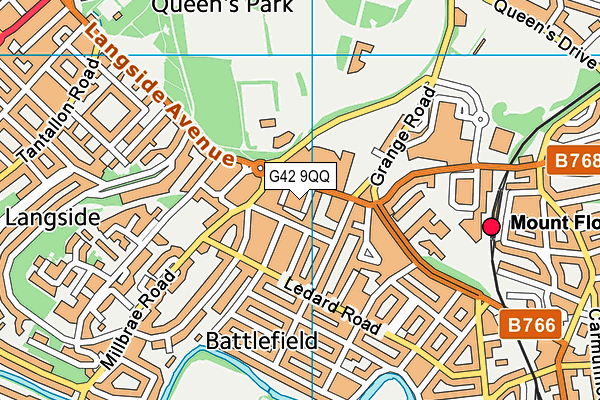 G42 9QQ map - OS VectorMap District (Ordnance Survey)