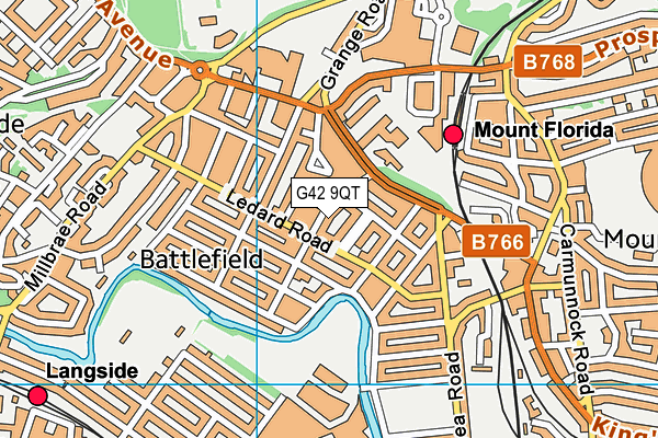 G42 9QT map - OS VectorMap District (Ordnance Survey)