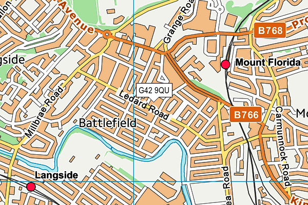 G42 9QU map - OS VectorMap District (Ordnance Survey)