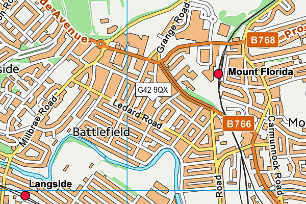 G42 9QX map - OS VectorMap District (Ordnance Survey)