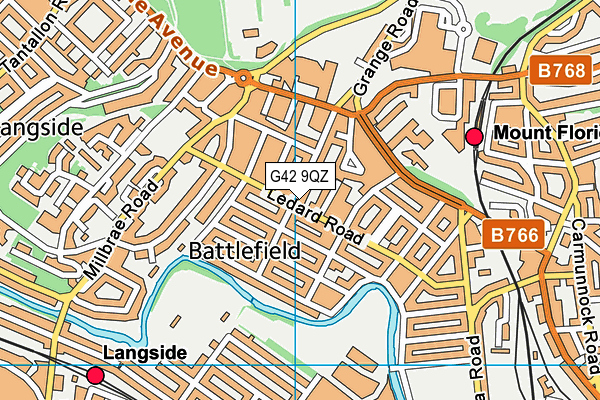 G42 9QZ map - OS VectorMap District (Ordnance Survey)