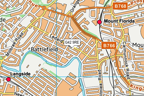 G42 9RE map - OS VectorMap District (Ordnance Survey)