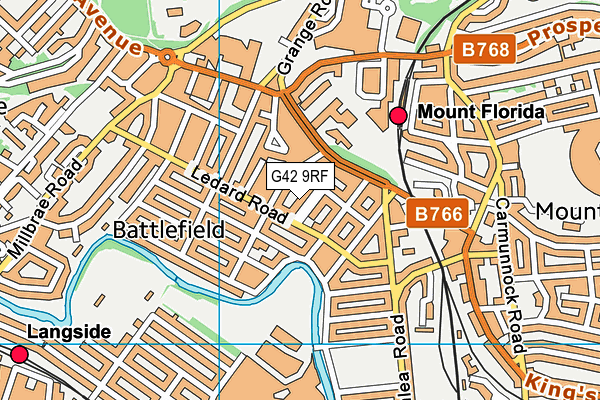 G42 9RF map - OS VectorMap District (Ordnance Survey)