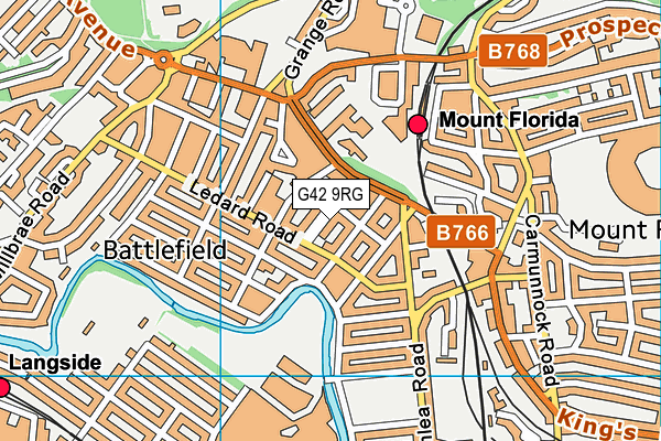 G42 9RG map - OS VectorMap District (Ordnance Survey)