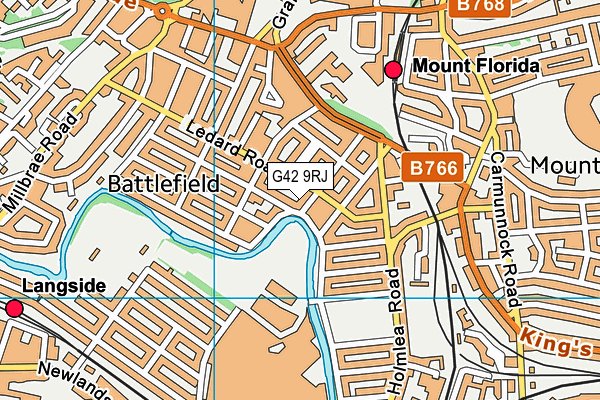 G42 9RJ map - OS VectorMap District (Ordnance Survey)