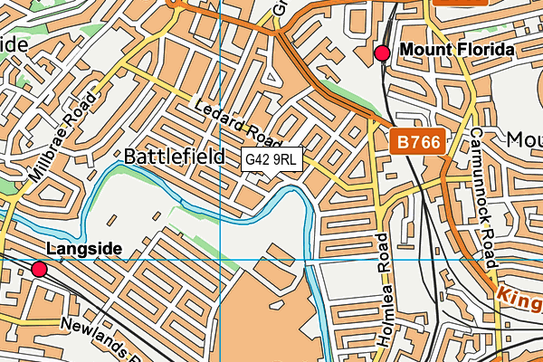 G42 9RL map - OS VectorMap District (Ordnance Survey)