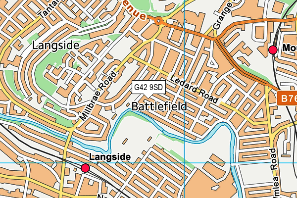 G42 9SD map - OS VectorMap District (Ordnance Survey)