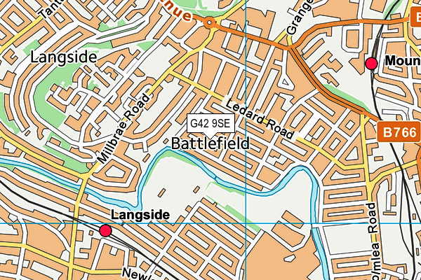 G42 9SE map - OS VectorMap District (Ordnance Survey)