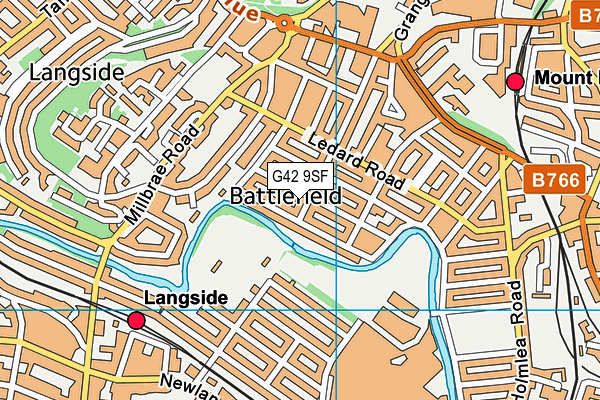 G42 9SF map - OS VectorMap District (Ordnance Survey)